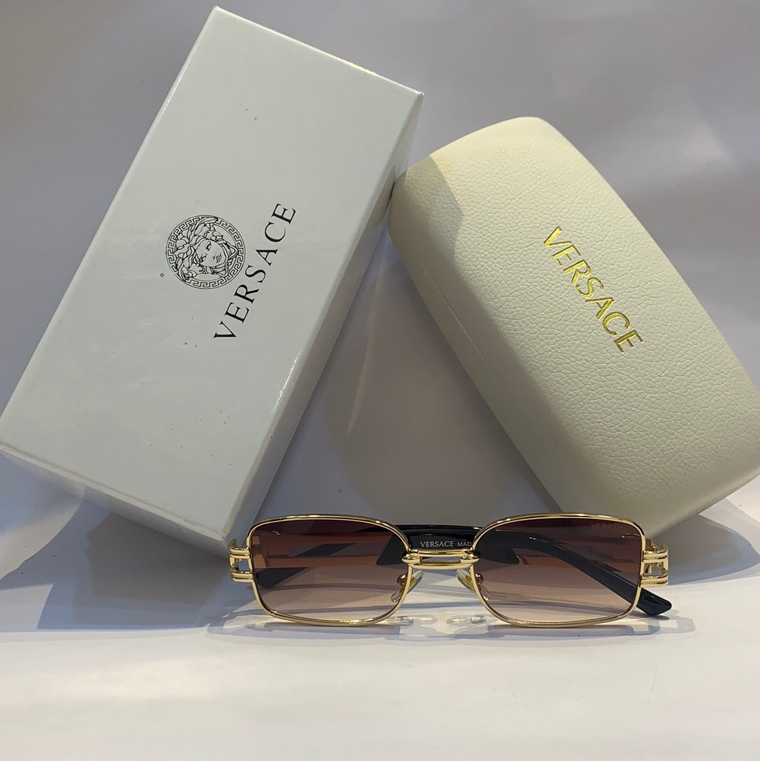 Ver rev Glossy gold Frame brown Shade Unisex Sunglass 8060 55 17 135
