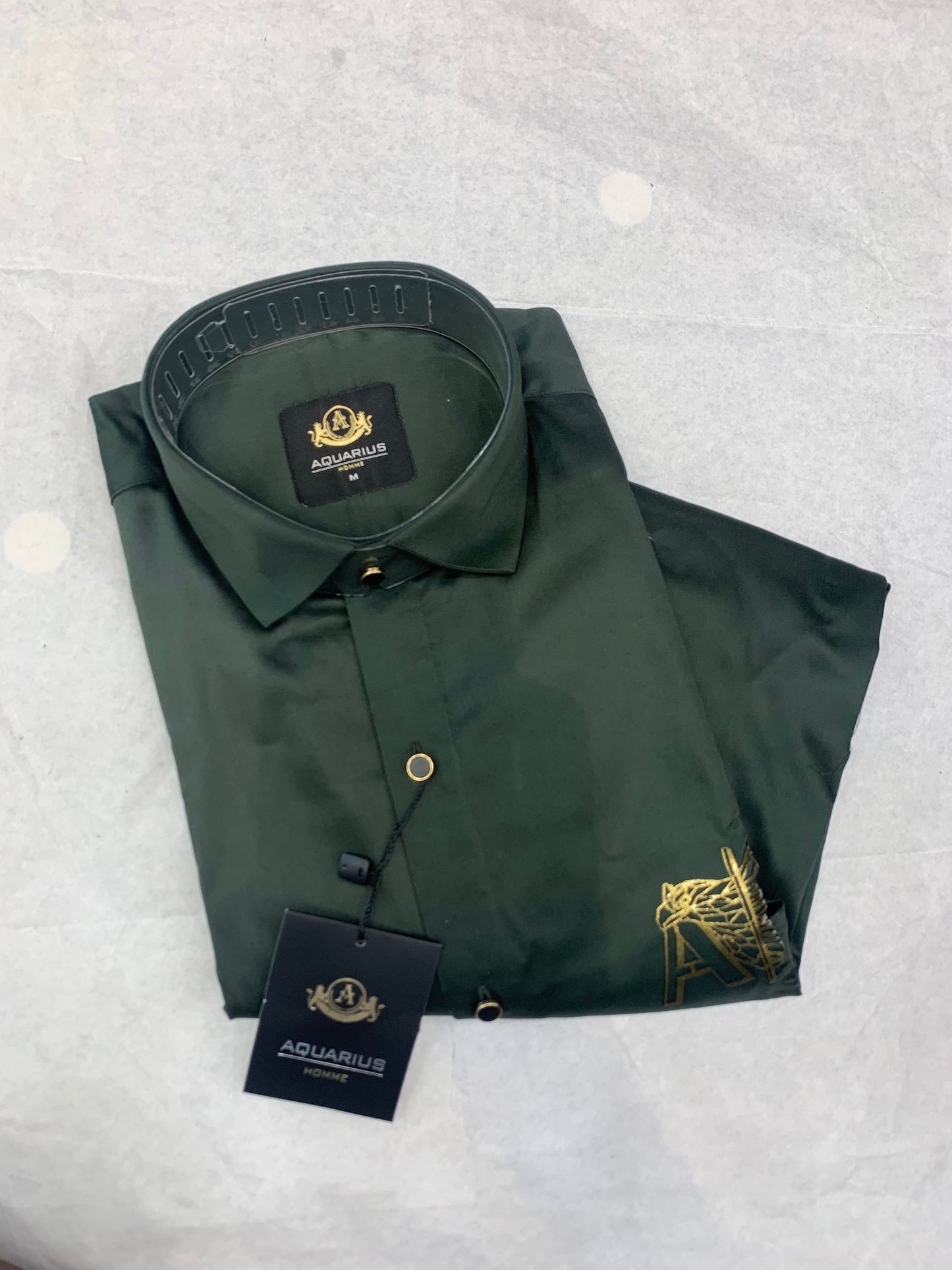 AQUARIUS AX Olive Green Color With AX Print Design Premium Quality Full sleeve Shirt 2221