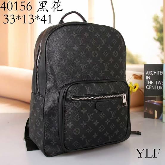 VL LOU UOL Black Colour Monogram Print Imported Quality Backpack 9395