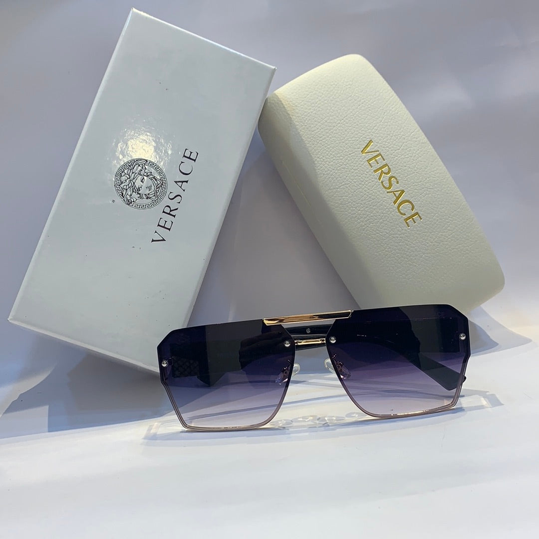 Ver rev Glossy black gold Frame purple Shade Unisex Sunglass RB 4392 60 16 142