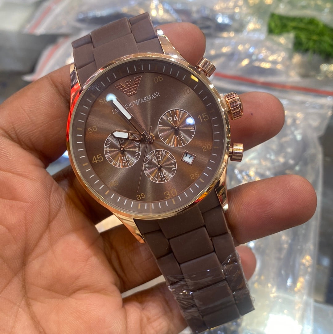 Brown Silicone Chain Brown dial( 400562)