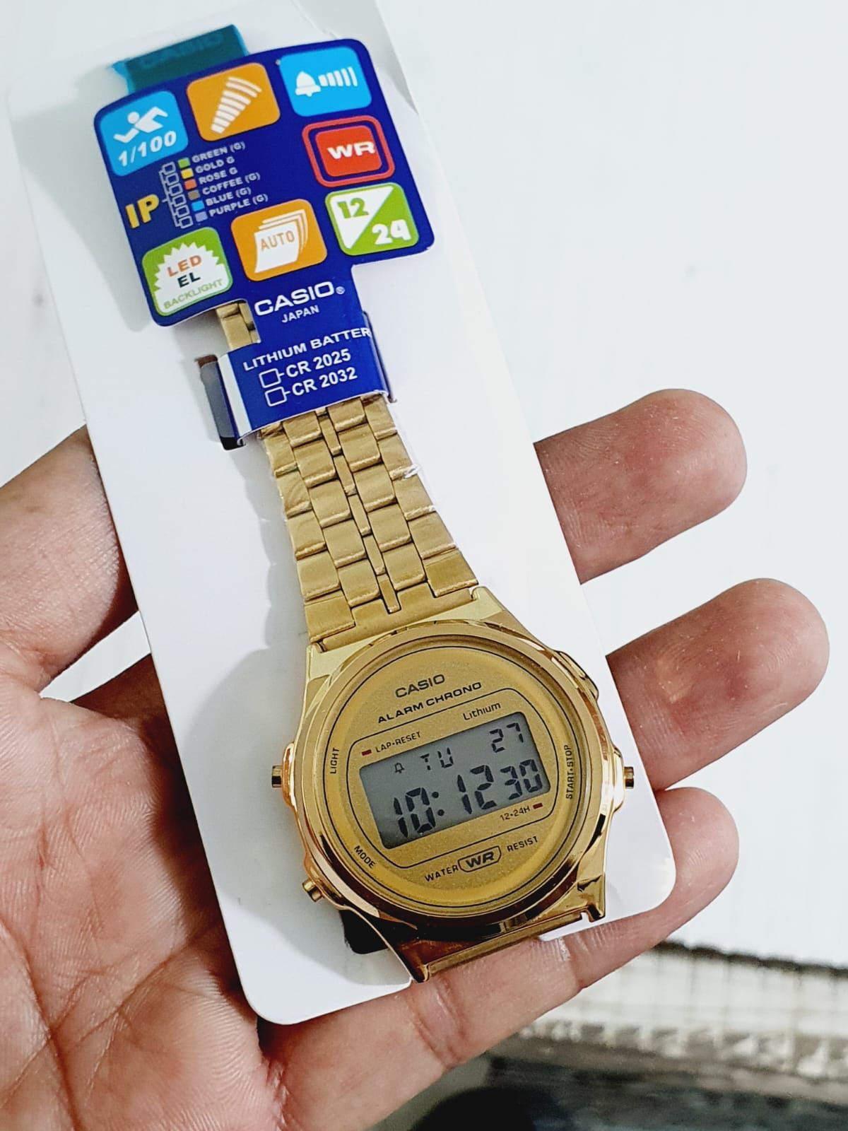 SAC Gold chain watch digital Round Dial Sports Watch