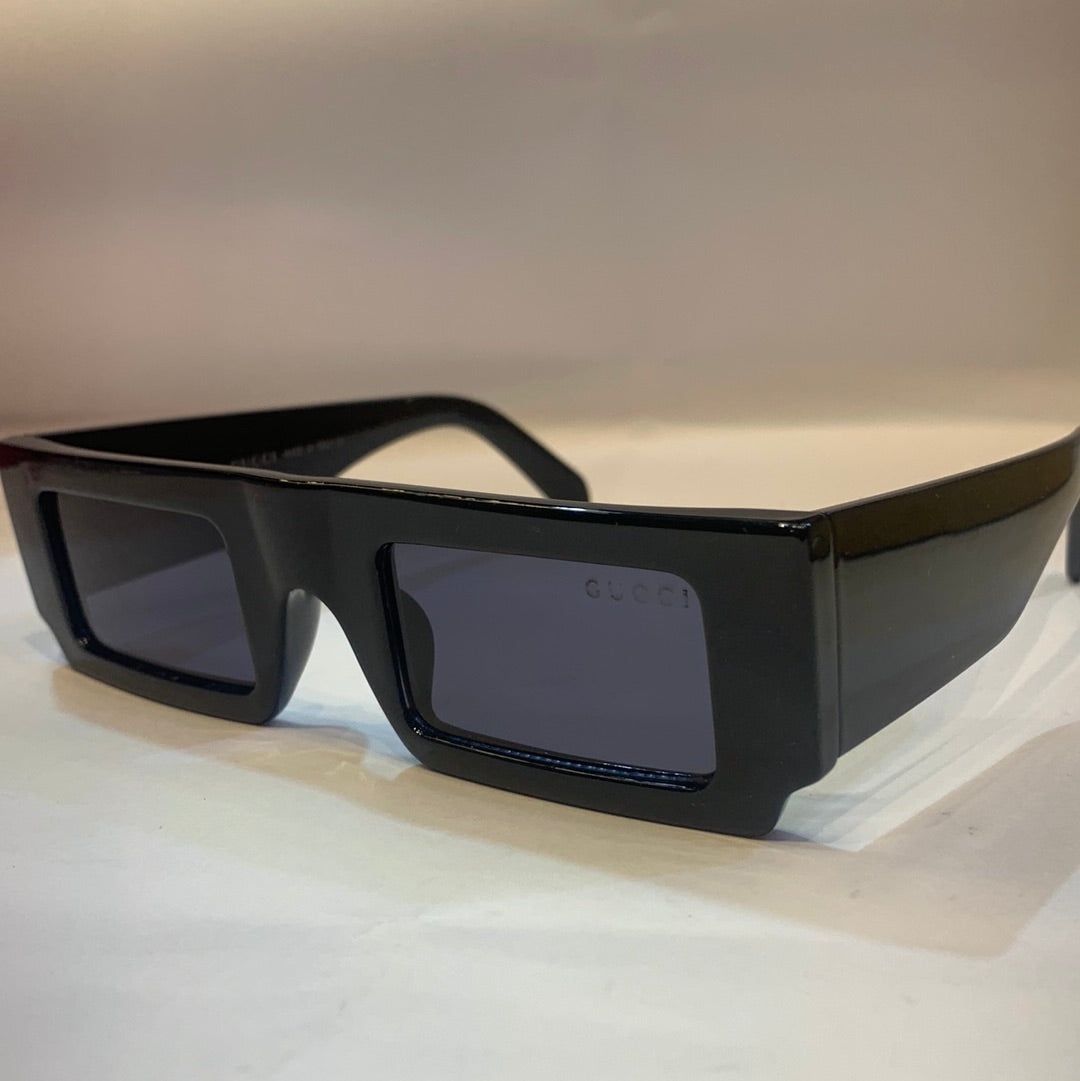 CUG Glossy Black Print Frame Black Shade Unisex Sunglass 86588 47 27 145
