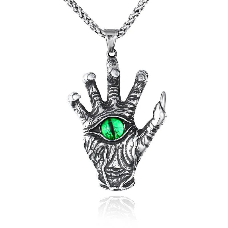 Sliver Devil Claw Halloween Pendant Necklace Chain 50261