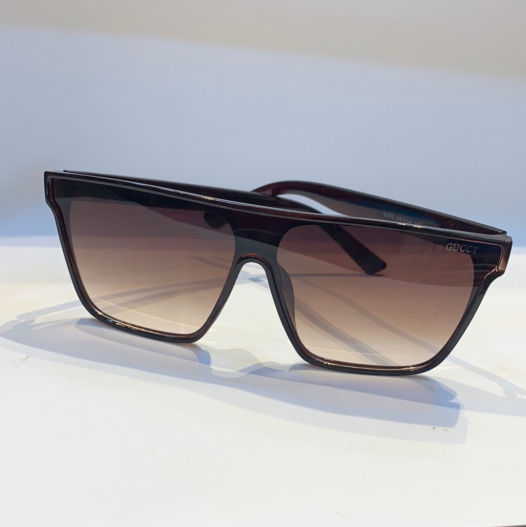 Cug Glossy Brown Frame Brown Shade Unisex Sunglass 9485 59 14 145