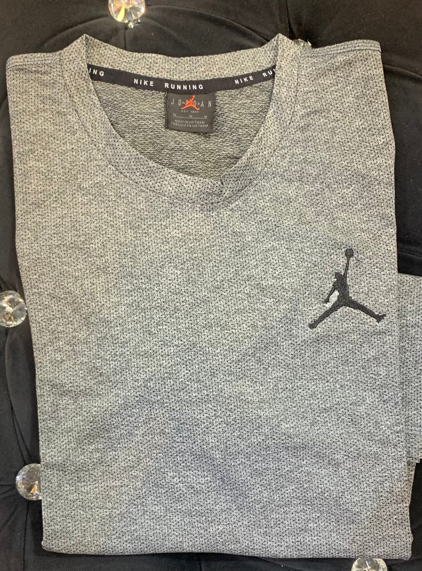 ROJ JOR Dark Grey Colour With Design Logo Print Dri Fit Sports TShirt 821317