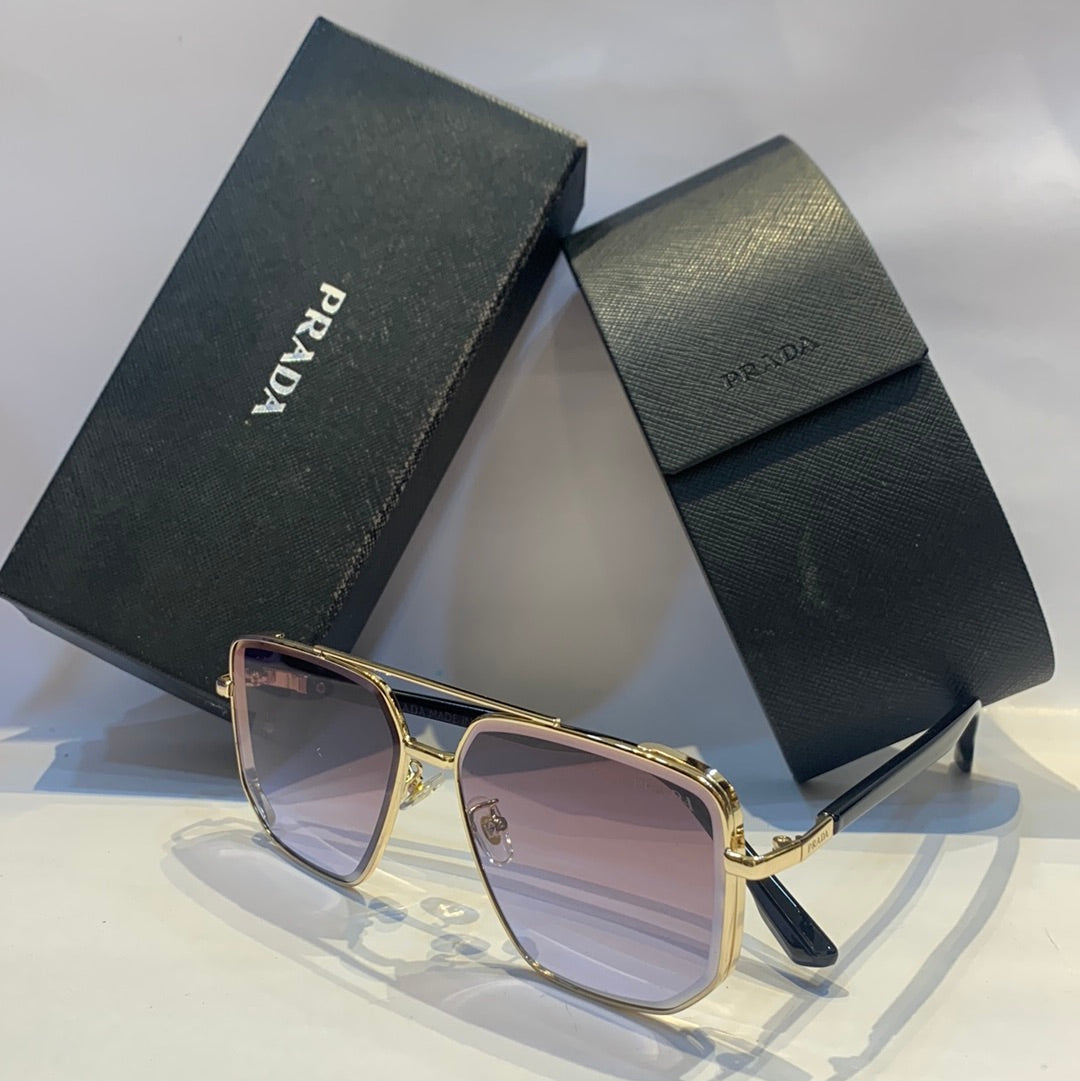 Pra arp Glossy gold Frame purple Shade Unisex Sunglass 017A 56 15 143