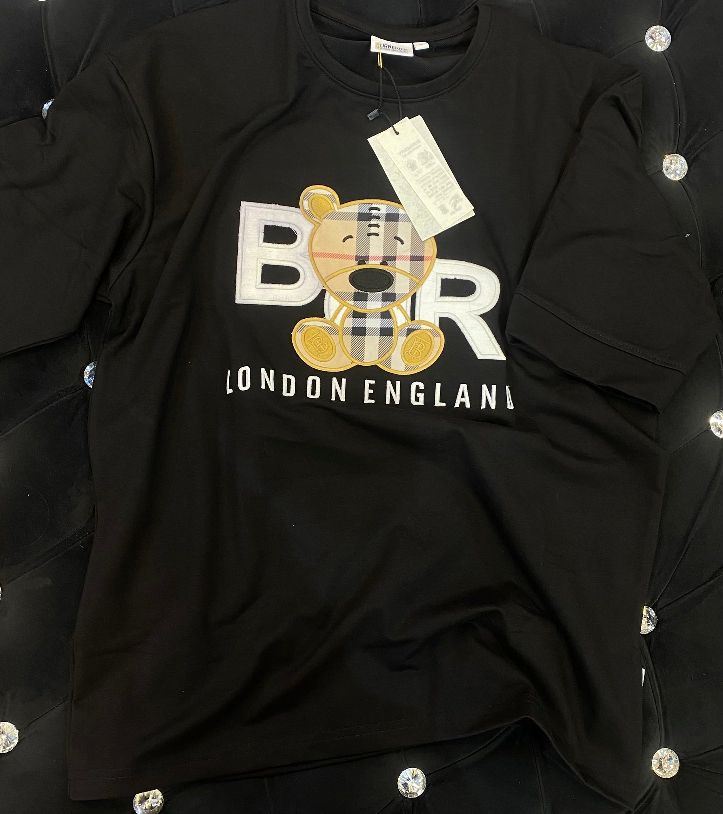RUB Black Colour With Rub Embroidery Down Drop Shoulder 36405