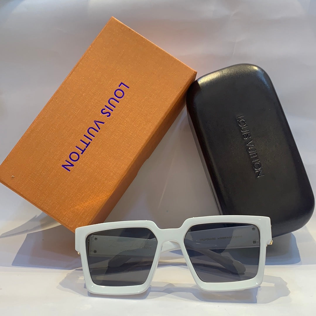UOL White Frame Black Shade Unisex Sunglass Z1940E 99L 58 17 145