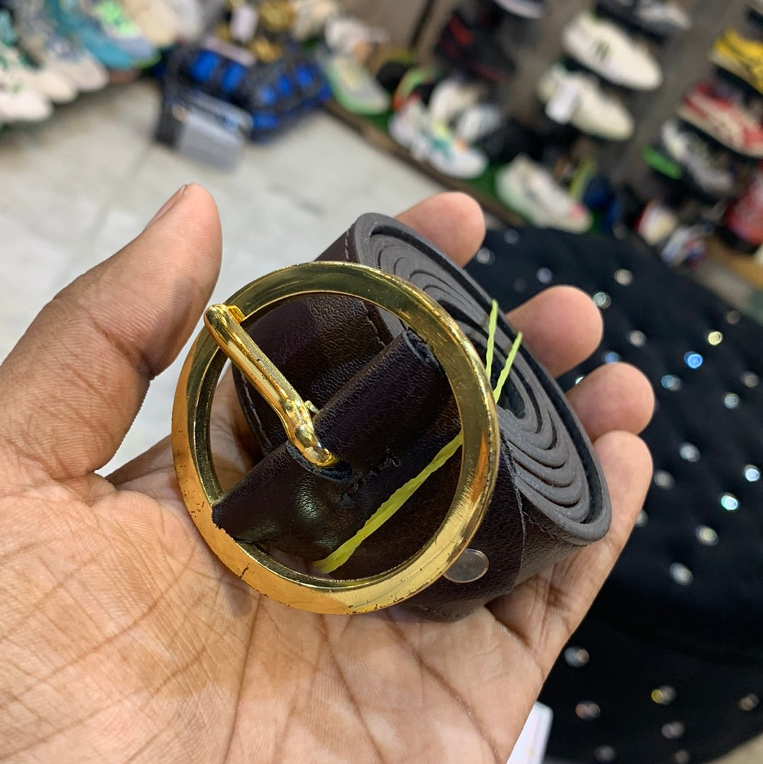 Brown Belt With Gold Buckle Ladies belt 12149