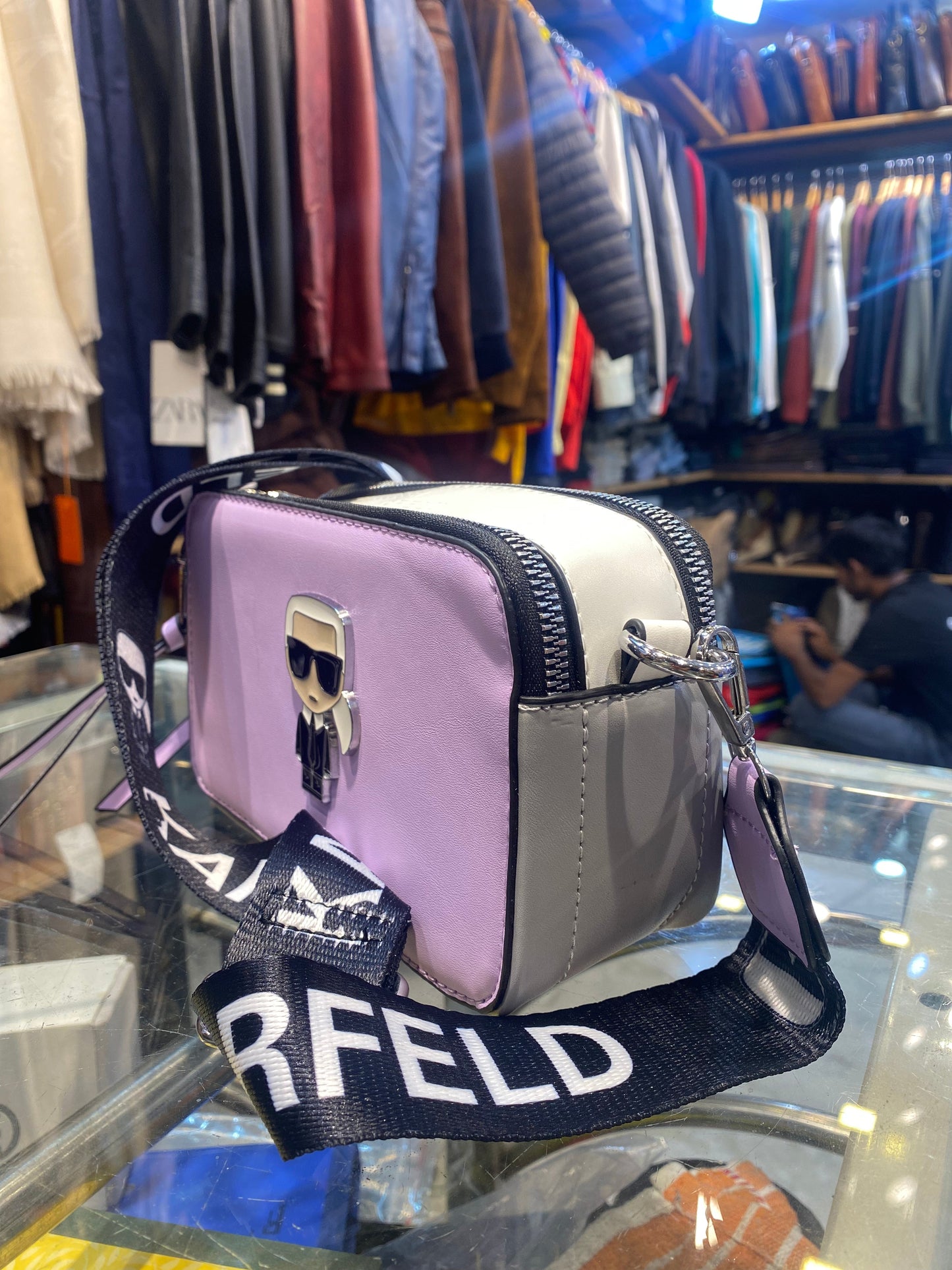 Purple Colour RAK KAR Fashionable Side Sling Bag 400799