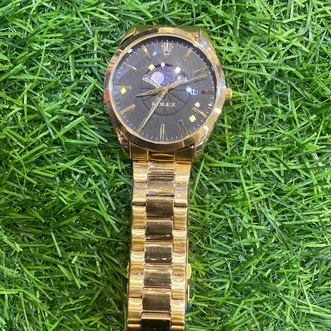 LOR Gold Chain Black Dial 400428