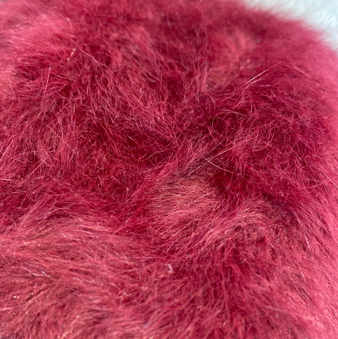 Maroon Colour DO Wool Women's Fashion Hat Plush Knitted Wind Shield Ear Guard Solid Color Atmosphere Simple Autumn and Winter Warm Hat DO Cap 9354