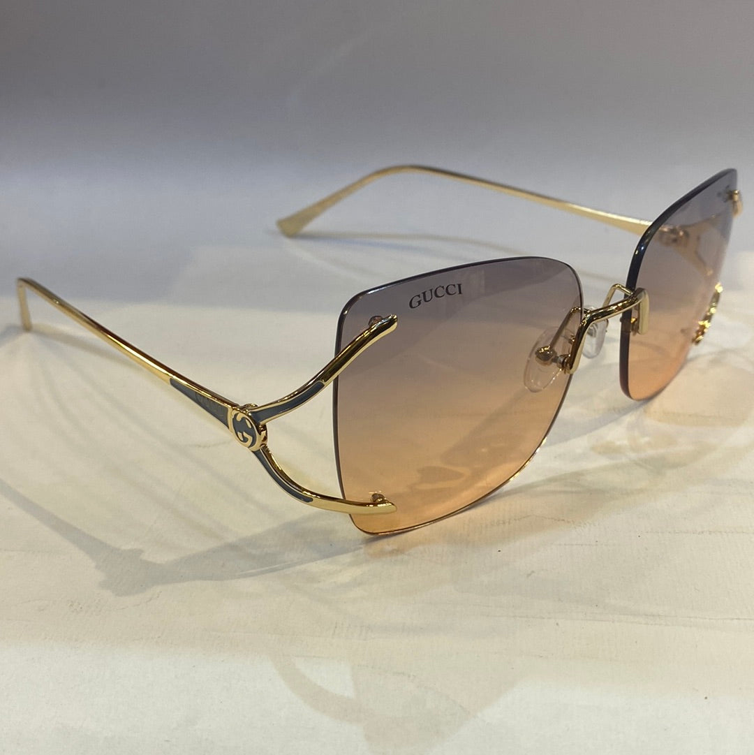 CUG Frameless Golden Stick Purple Pink Shade Sunglass G611 58 15-140