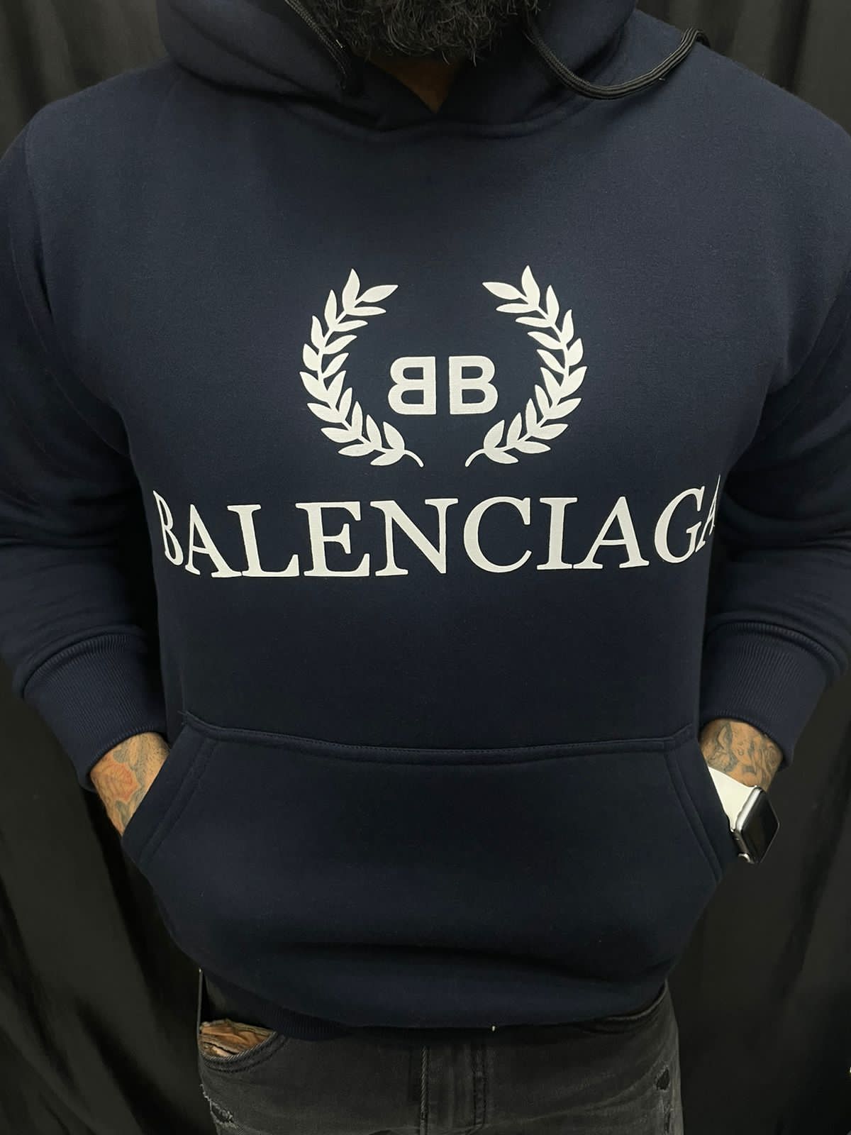 BAL LAB Navy Blue Colour With BAL Embroidery Logo Premium Quality Unisex Hoodie’s 49003