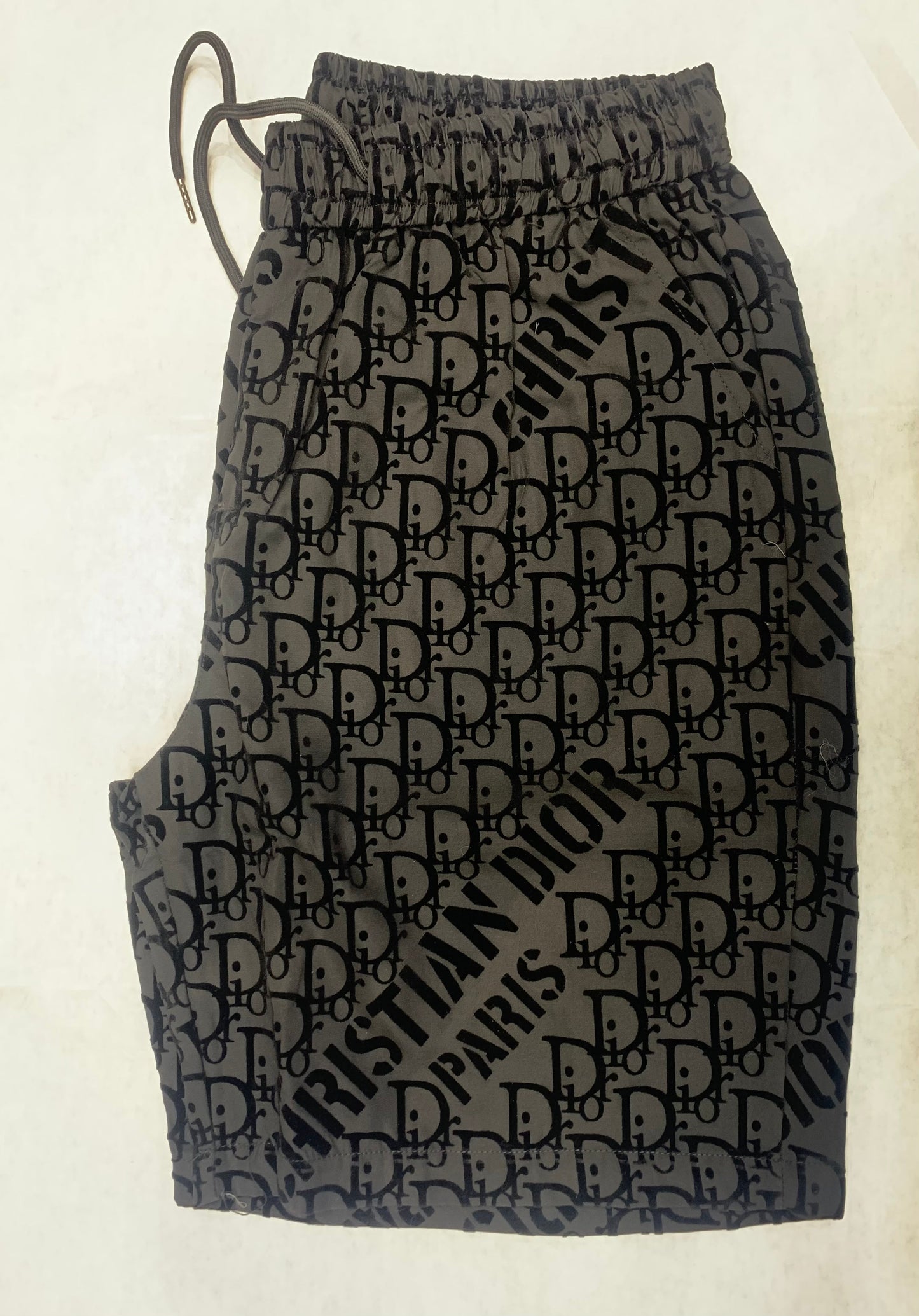 OID Black Colour With OID Print imported Fabric Shorts 1105047