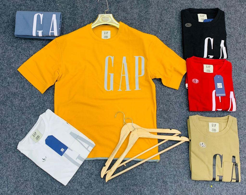 Black Colour Gap Printed Drop-Shoulder T-Shirt