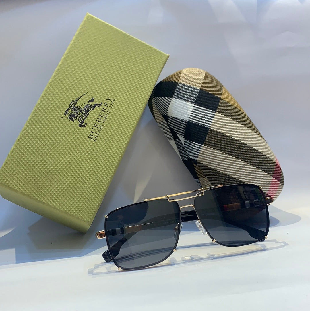 Bur rub Glossy Gold Frame black Shade Unisex Sunglass 2A365 53 20 143