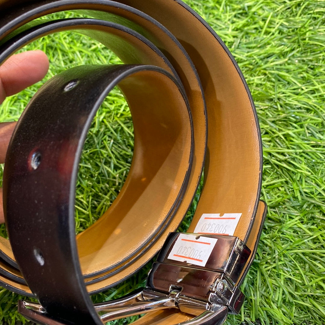 EID Black Brown Strap Silver Buckle Reversible Men’s Belt. 900339