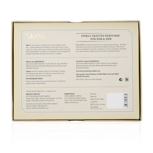 Skinn By Titan Raw And Celeste Gift Pack Eau De Parfum (40ml)