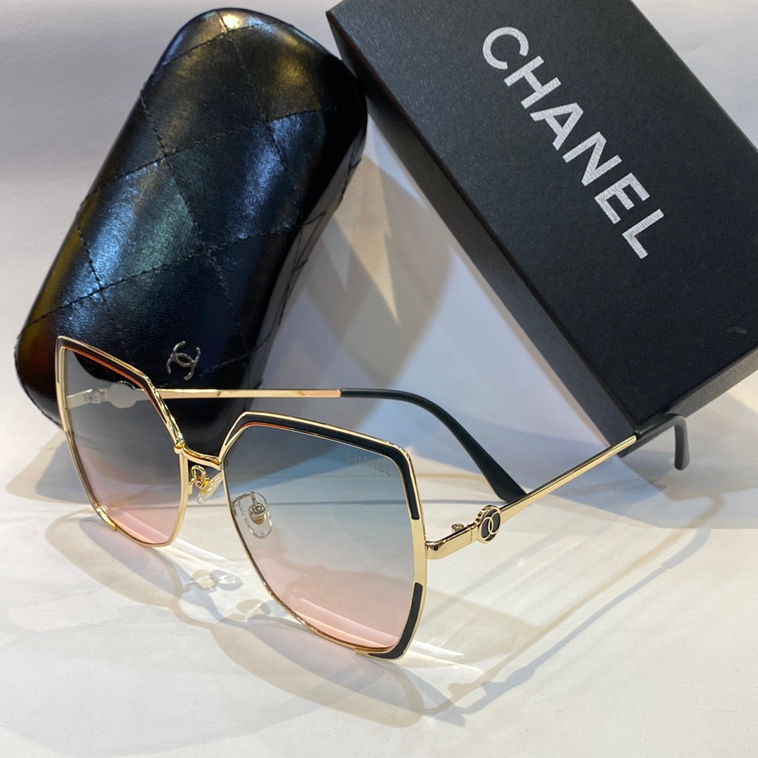 AHC Gold Frame Blue Red Shade Unisex Branded CF58308