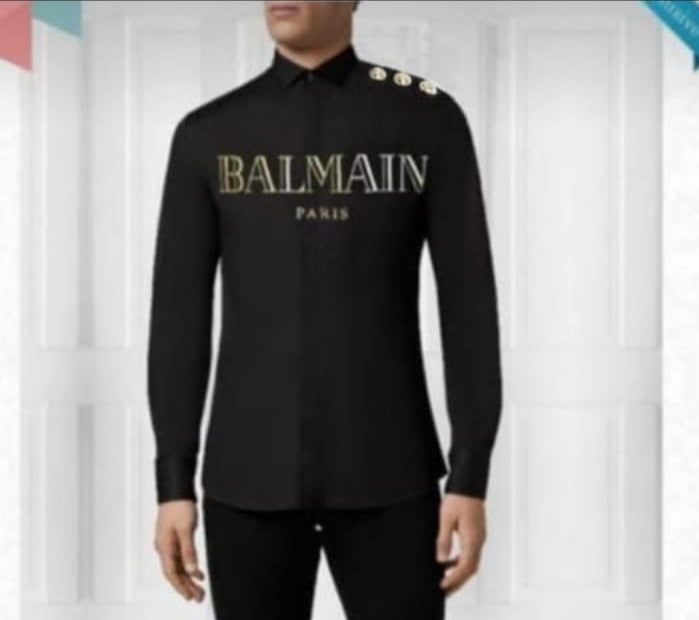 LAB BAL Black Colour Imported Fabric With Front Print Full Sleeve Shirt