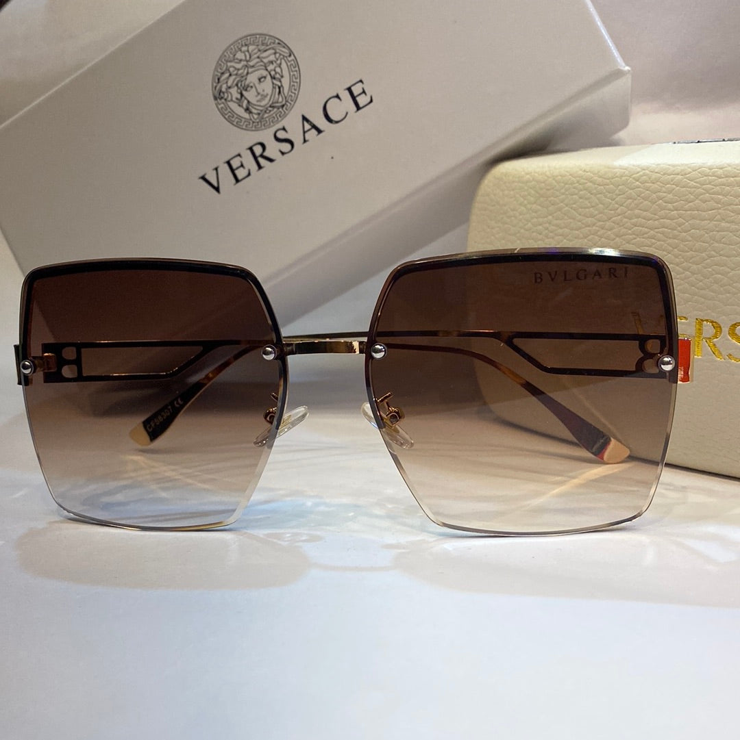 REV Gold Frame Brown Shade Unisex Branded Sunglasses CF58307