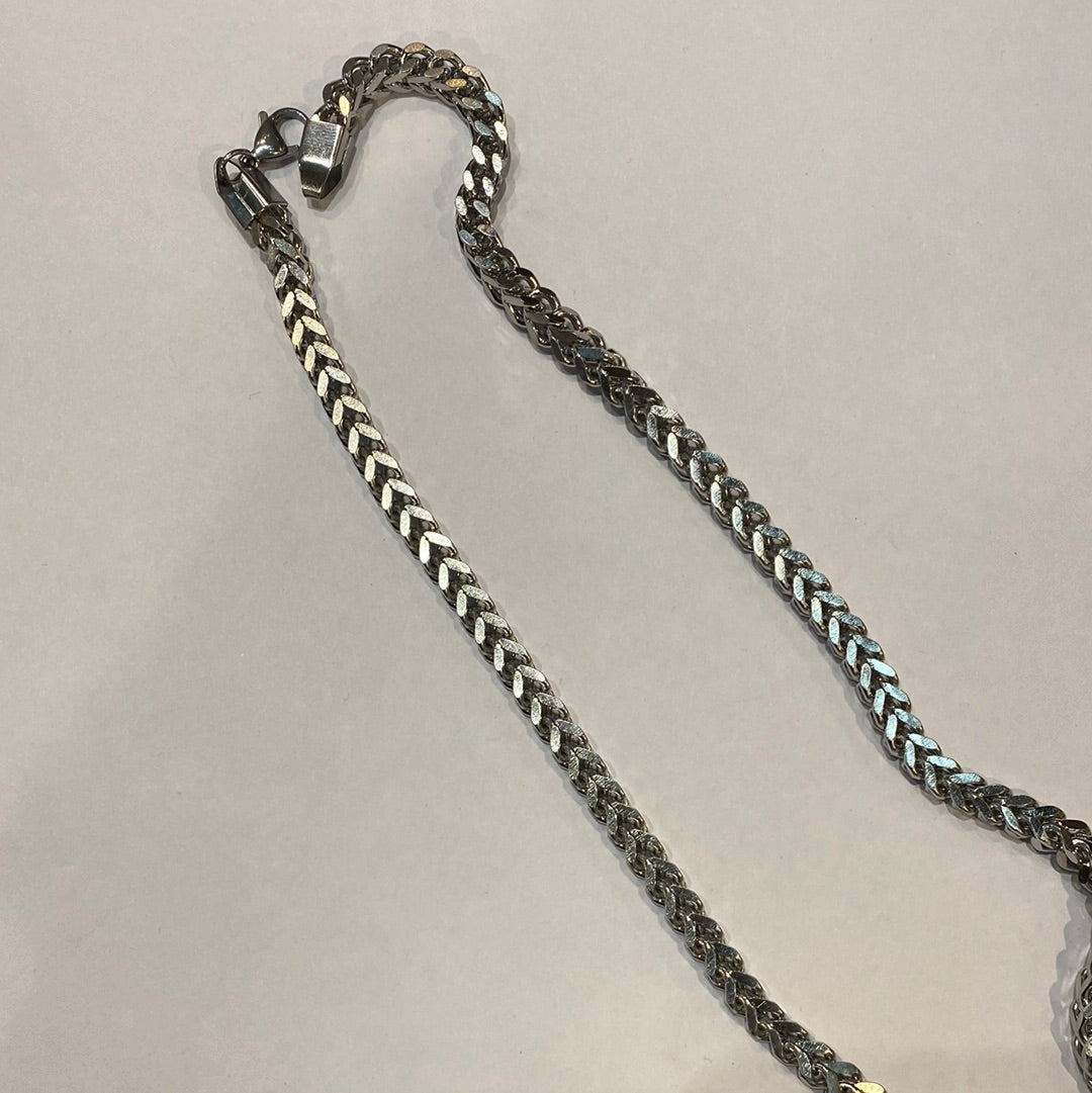 Sliver Stainless Steel Unisex Curb Heavy Chain Necklace 199907