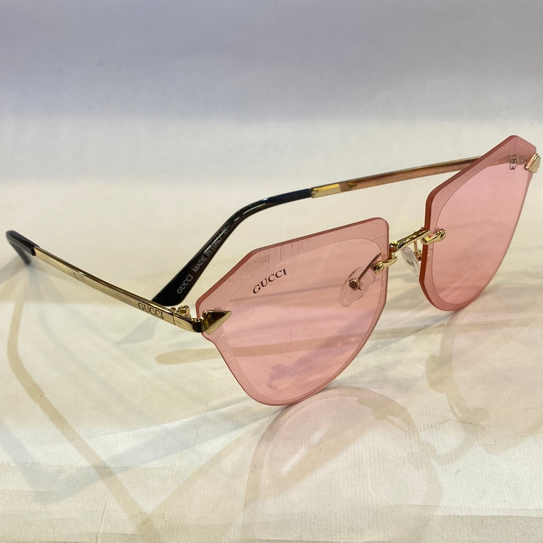 CUG Frameless Golden Stick Pink Shade Sunglass 6872 63 17-145