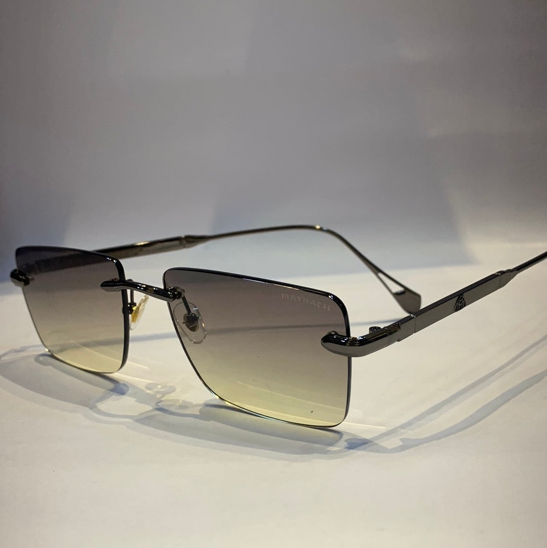 May yam glossy silver Frame light Yellow Shade Unisex Sunglass 2A101 52 32 123
