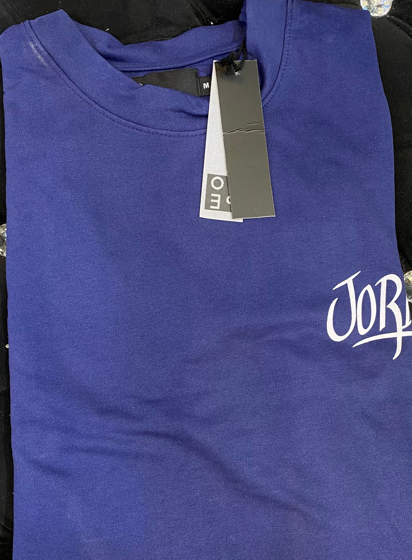 HOPE Navy Blue Colour With Jordan Back Print Drop Shoulder TShirt 108561