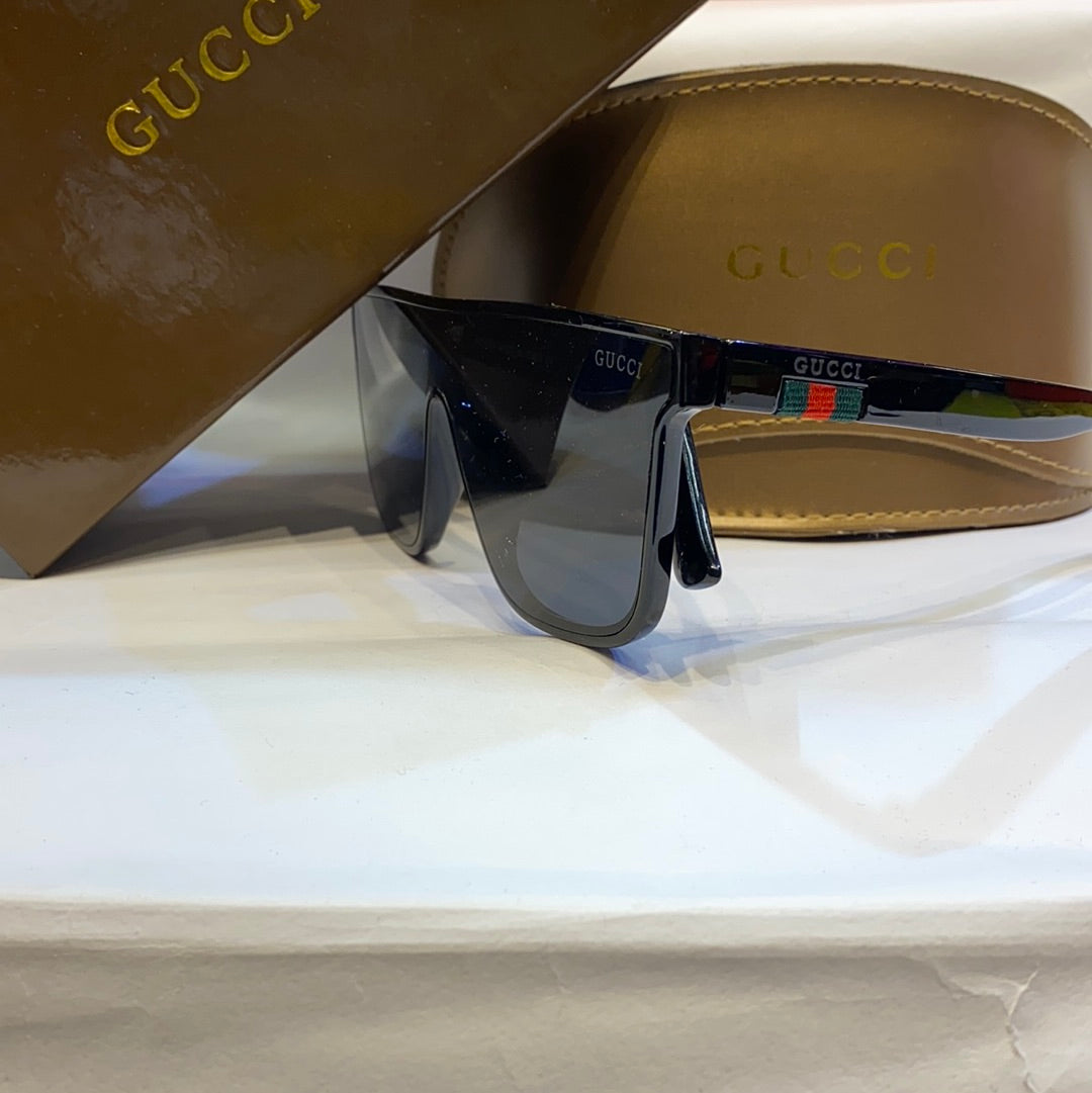 CUG Glossy Black Frame Black Shade Unisex Branded Sunglasses GG0106 5615 145