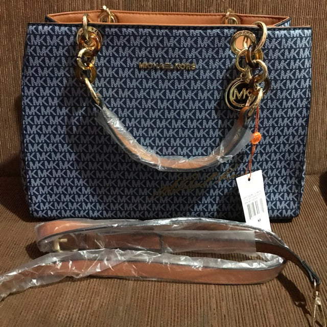 Navy Blue Print Ladies Hand Bag 5340#