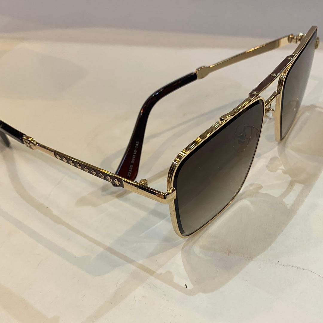 RHC CH HC Golden Frame Brown Shade Unisex Branded 22335 59 16-145