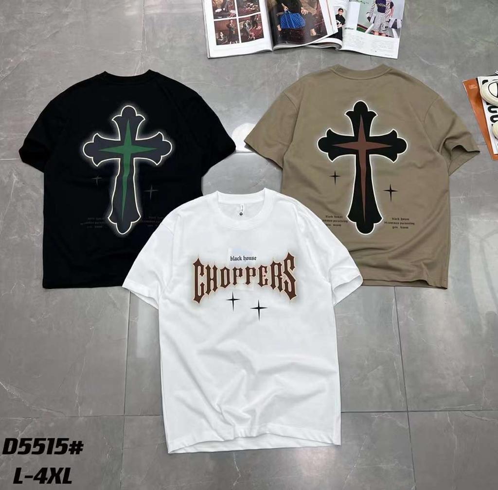Black Colour Black House Chopper With Back Print Drop Shoulder TShirt 298119