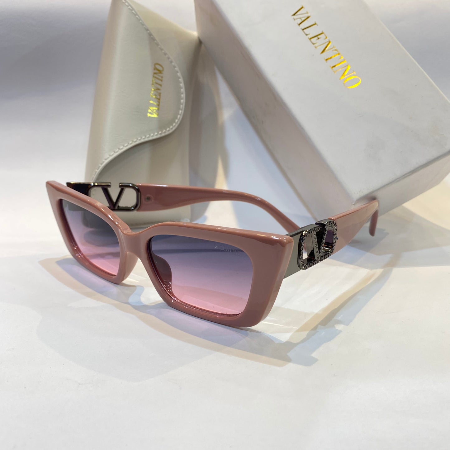 LAV Glossy Pink Frame Blue Pink Shade Unisex Branded Sunglasses 21110 55 20-140