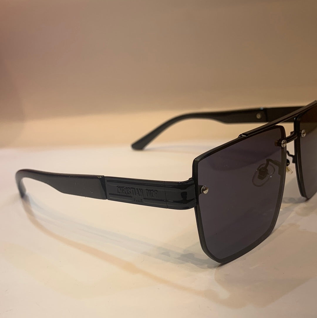 OID Glossy Black Frame Black Shade Unisex Sunglass