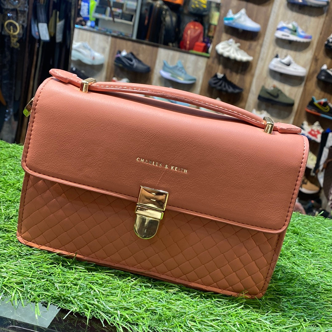 Peach CH AHC Imported Leather Sling Bag for Her / Ladies / Girls Ahc
