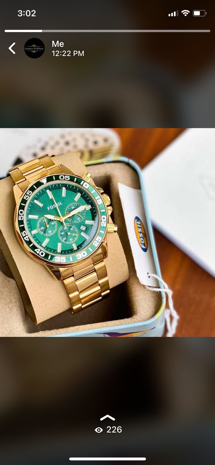 Sof Gold Chain Green Dial Chrono Working Men Watch 901072