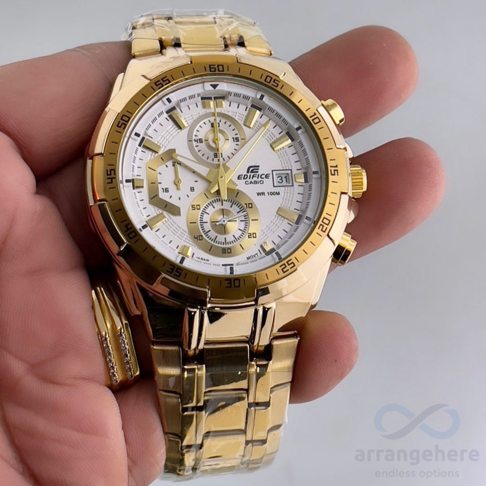 Ide Gold Chain White Dial Men Watch 901025