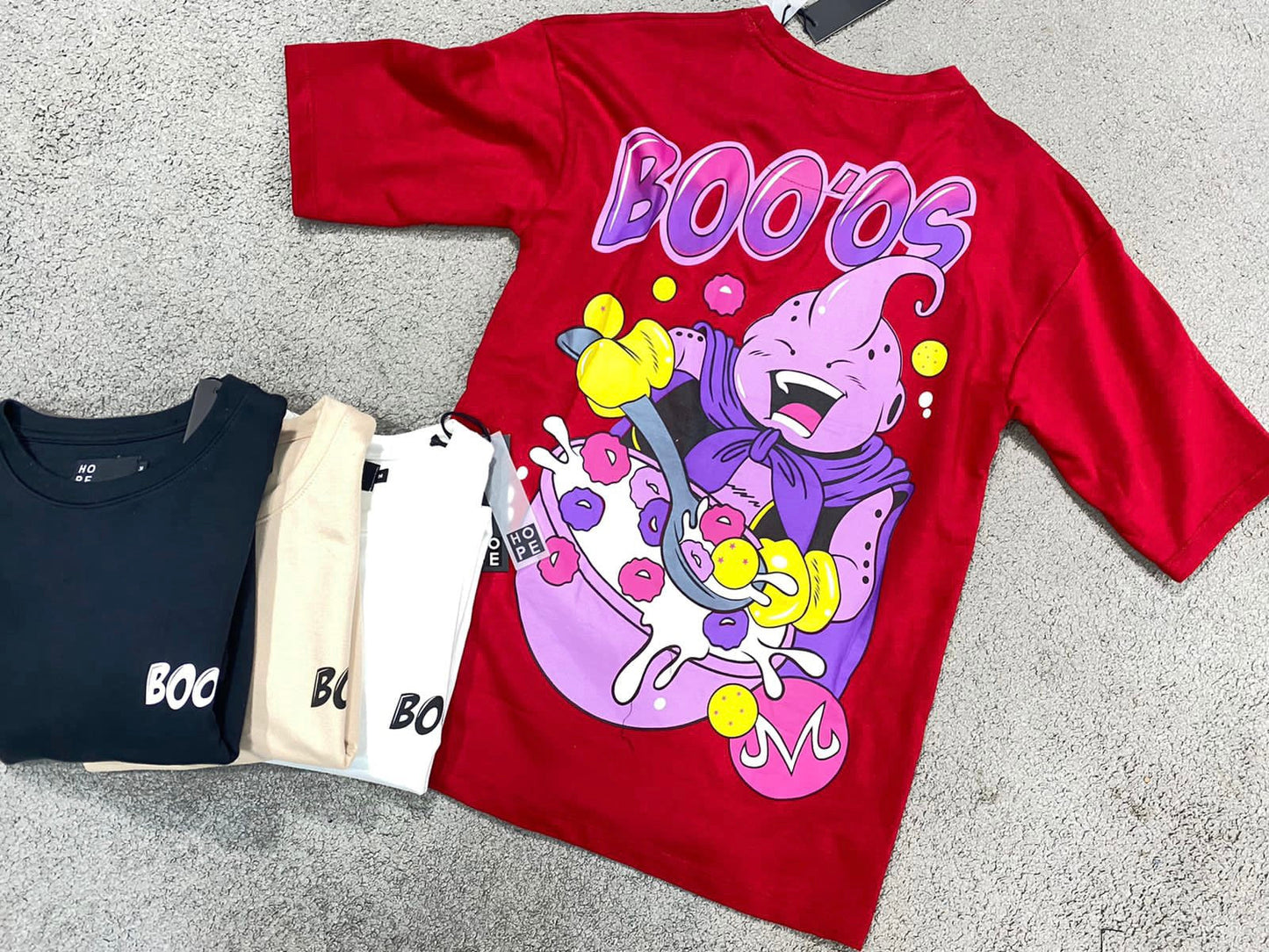 HOPE Red Colour With Boo’os Back Print Drop Shoulder TShirt 108566