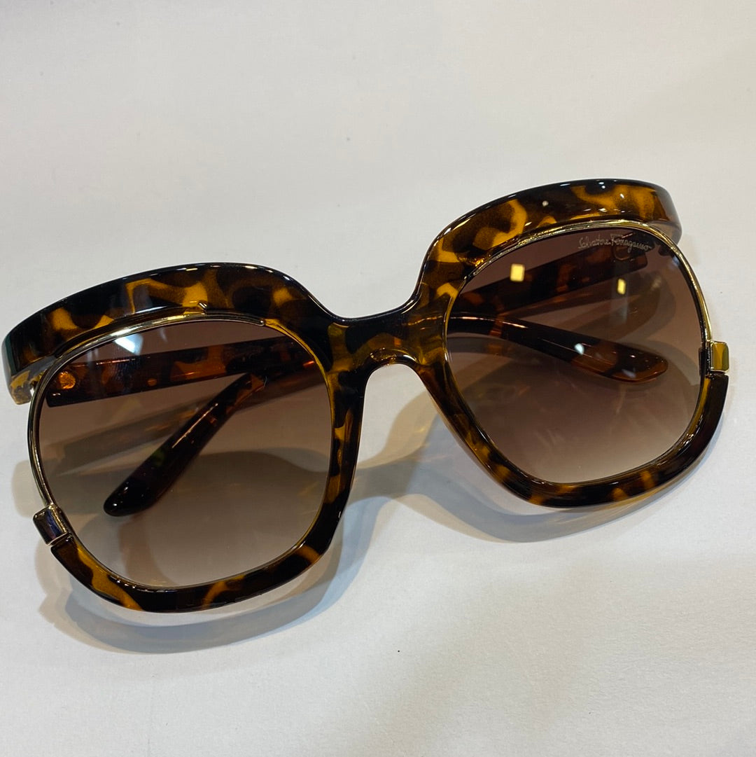 LAS REF Leopard Frame Brown Shade Unisex Branded Sunglasses