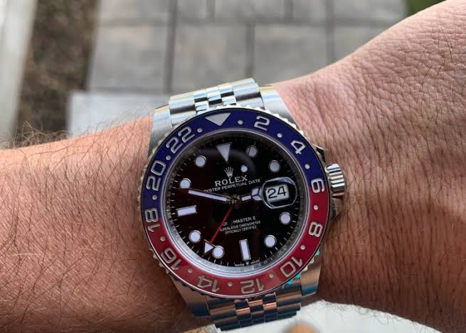 Ior Silver Blue Red Automatic Chain Watch For Men
