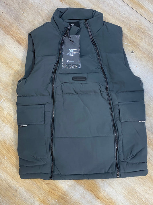 YIBOYUNTIAN Dark Grey Colour Double Zipp Half Puffer Jacket YB-905