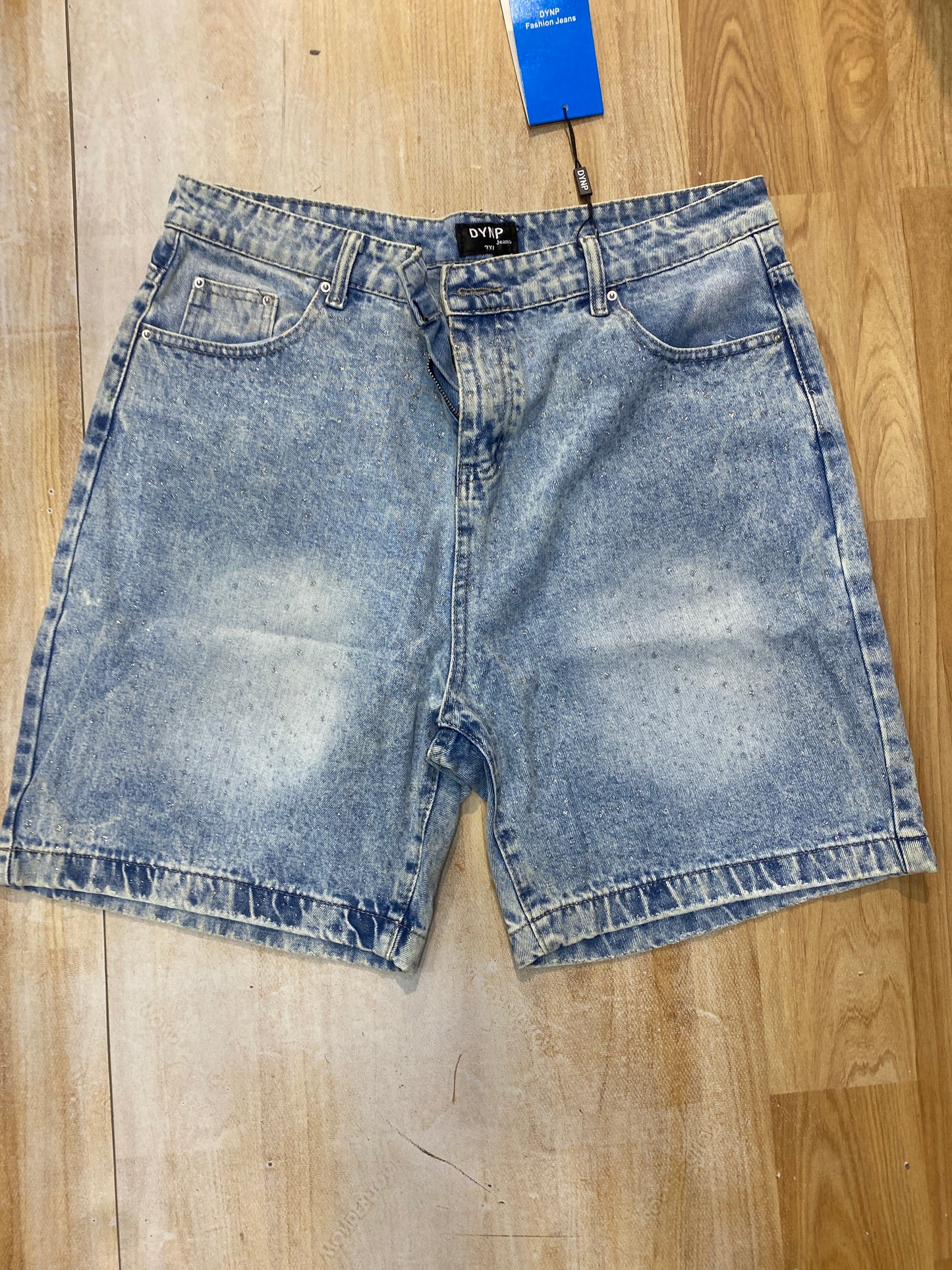 DYNP Denim Blue Shorts Stone Work DY102