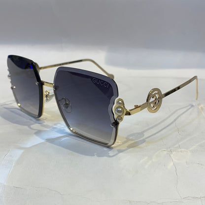 CUG Frameless Golden Stick Black Shade Sunglass