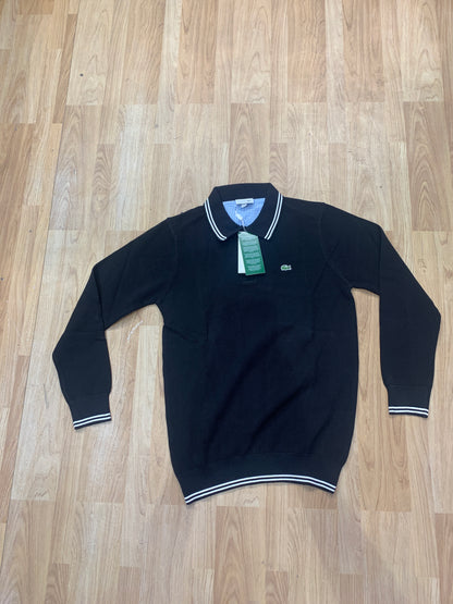 CAL Black Colour With Print  Collar TShirt Full selves 80820