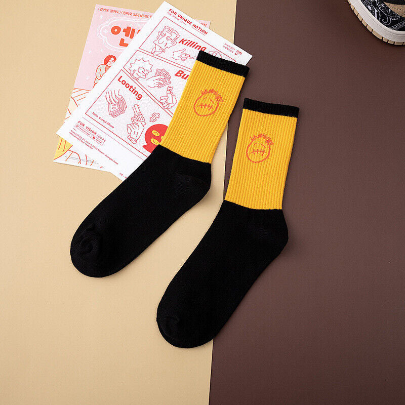 Cactus Jack Black Yellow Imported Quality Ankle Socks 989021
