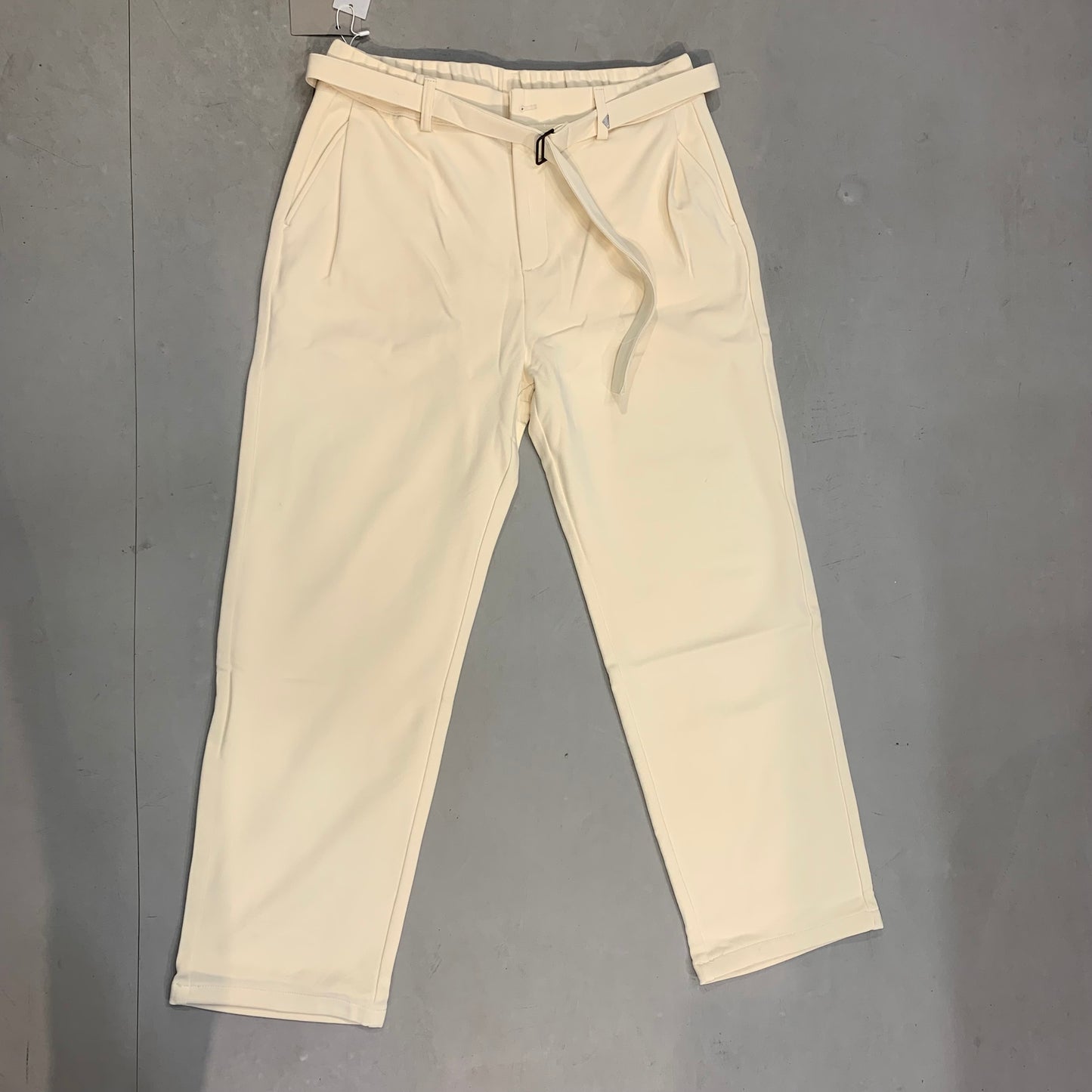 J.JN Cream Korean Straight Fit Unisex Pants 25F21