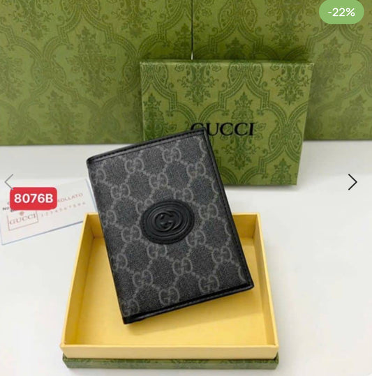 CUG Black Grey Colour GG Style Book Shape Imported Men’s Wallet 990160
